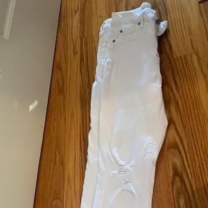 White ripped jeans